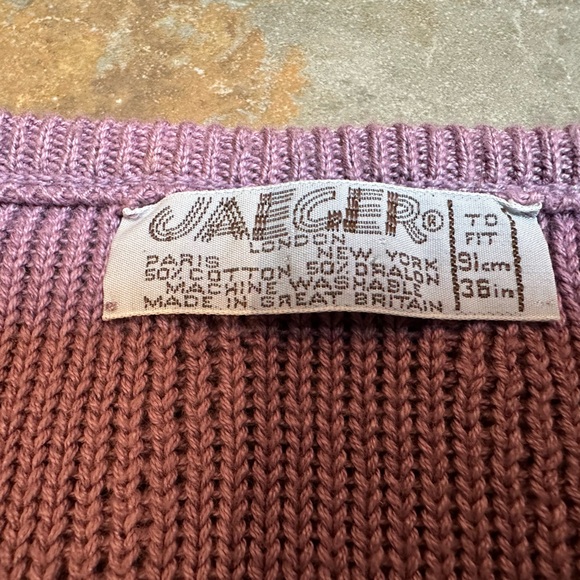 Vintage Jaeger Crew-neck Sweater Vest purple Cotton Blend To Fit /S / 91cm - Picture 2 of 6
